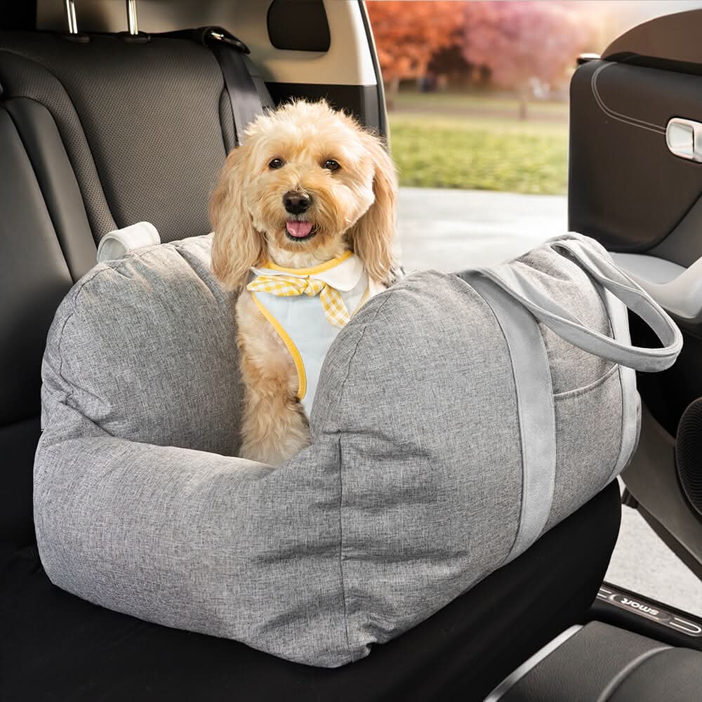 Pet Travel Bed with Secure Harness & Anti-Slip Base for Cozy Journeys