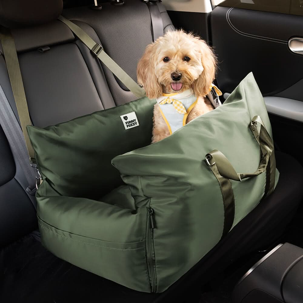 Pet Travel Bed with Secure Harness & Anti-Slip Base for Cozy Journeys