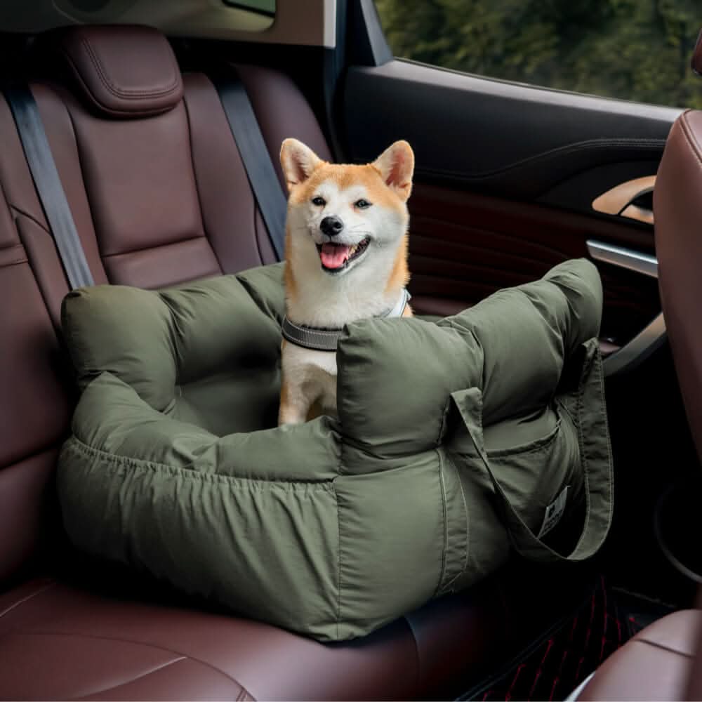 Pet Travel Bed with Secure Harness & Anti-Slip Base for Cozy Journeys