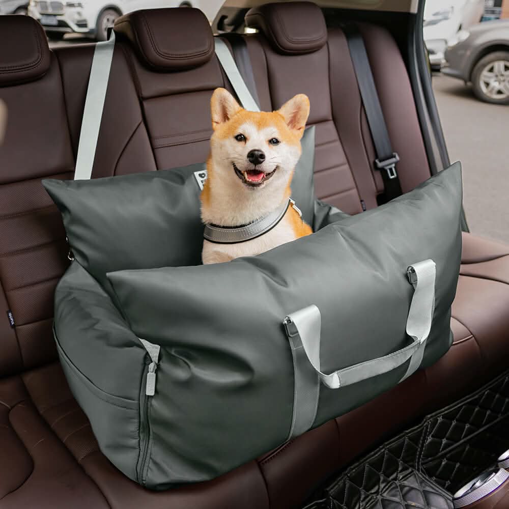 Pet Travel Bed with Secure Harness & Anti-Slip Base for Cozy Journeys