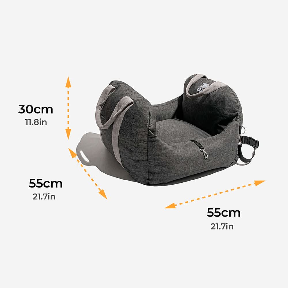 Pet Travel Bed with Secure Harness & Anti-Slip Base for Cozy Journeys