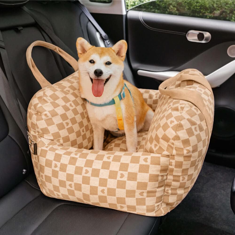 Pet Travel Bed with Secure Harness & Anti-Slip Base for Cozy Journeys