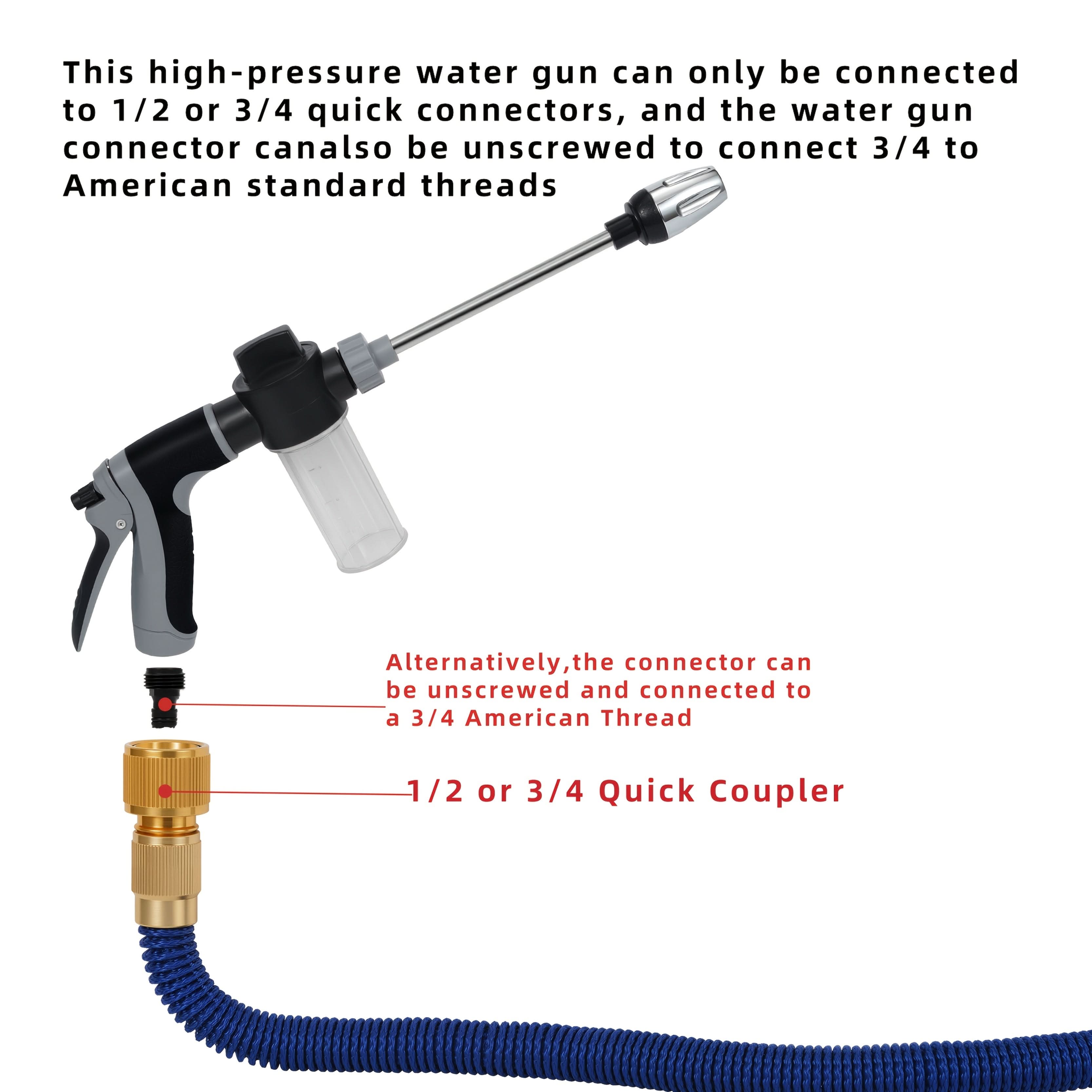 Ergonomic High-Pressure Spray Gun for Garden and Car Cleaning
