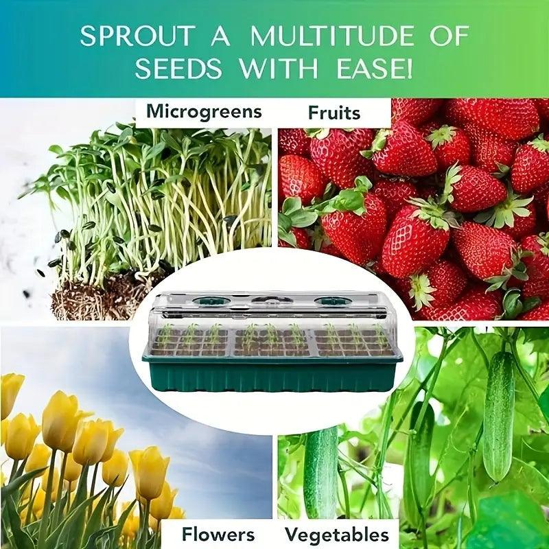 Home Gardening Starter Kit with LED Light & Humidity Control