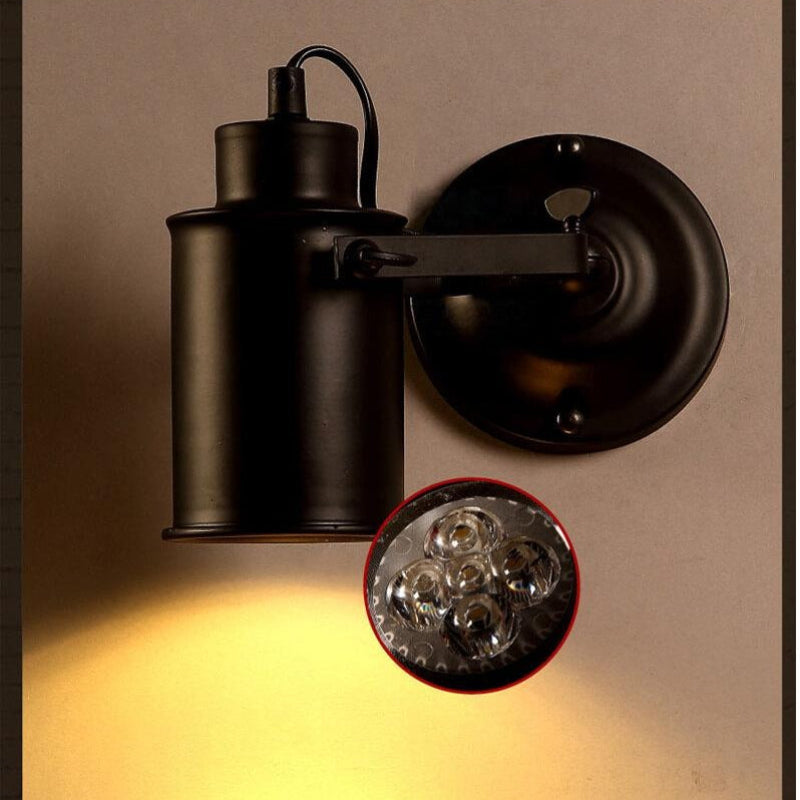 Versatile Black Iron Wall Lamp with Adjustable Arm