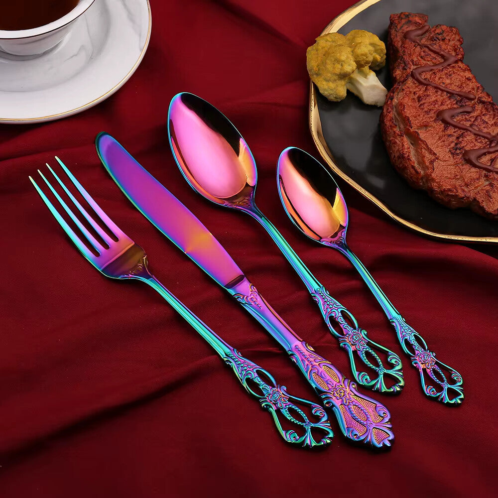 Vibrant Stainless Steel Cutlery Collection – Elegant Dining Sets