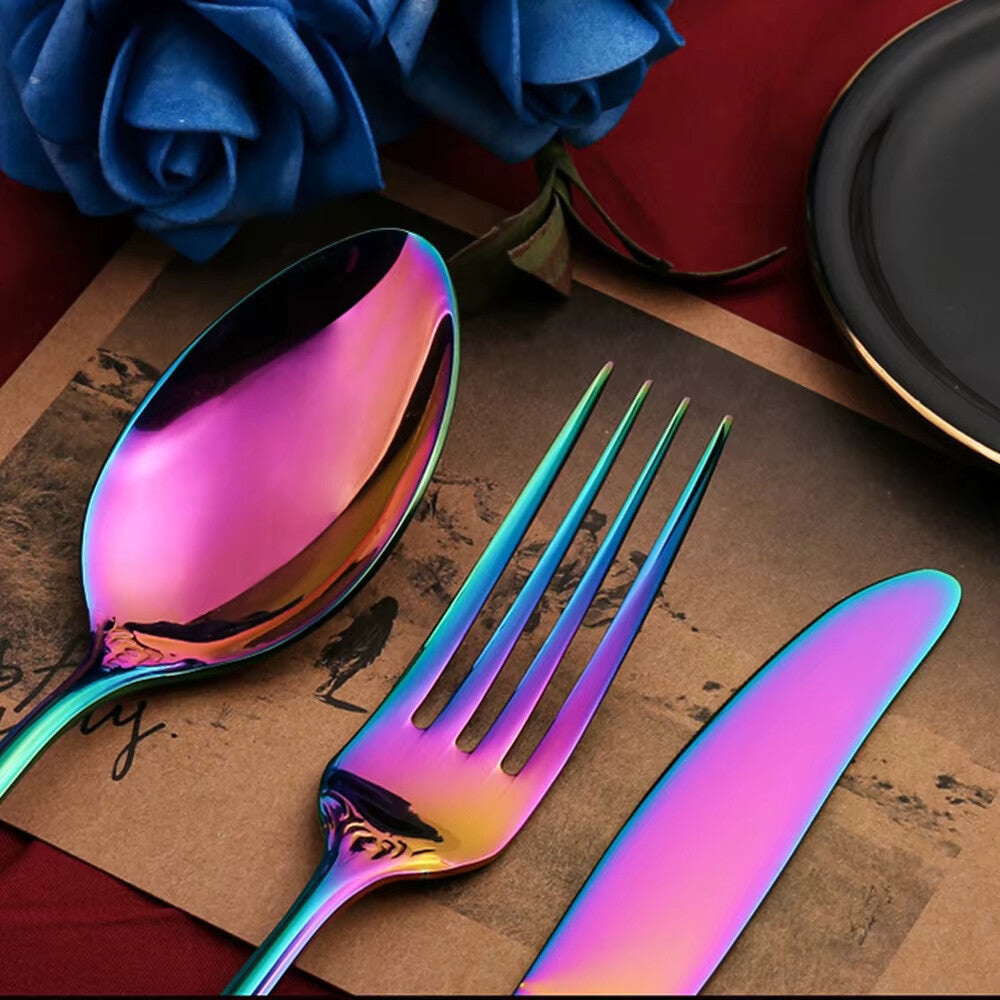 Vibrant Stainless Steel Cutlery Collection – Elegant Dining Sets