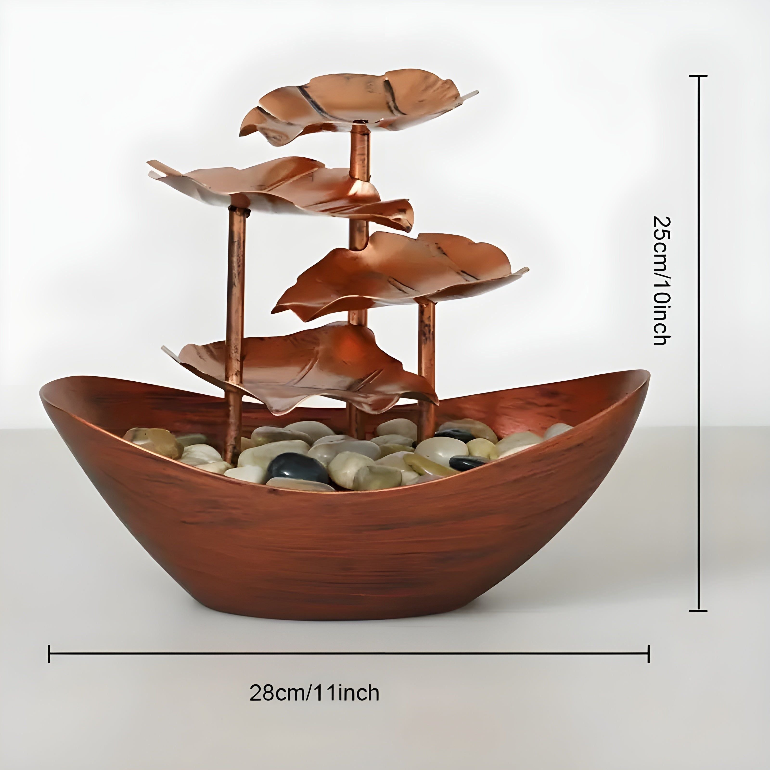 SereneFlow Vintage LED Tabletop Water Fountain for Home & Office