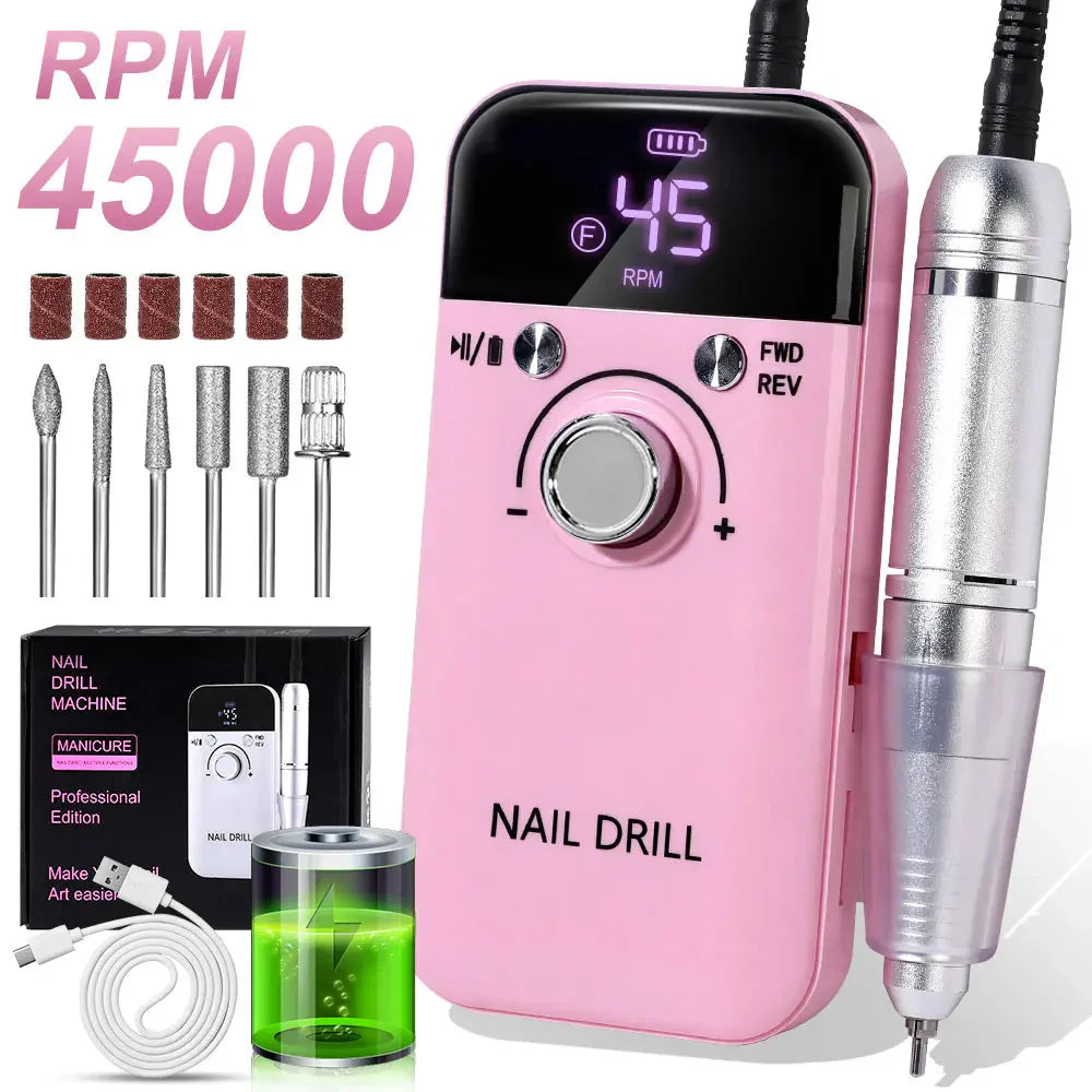 Cordless Nail Drill | Brushless Motor | LCD Display Control