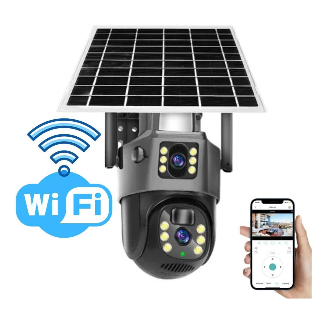 Solar-Powered 4K Security Camera with 360° Viewing Angle