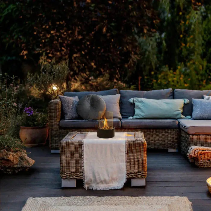 Tabletop Fire Lantern with Visible Flame - Fireplace Accessory
