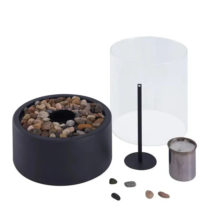Tabletop Fire Lantern with Visible Flame - Fireplace Accessory