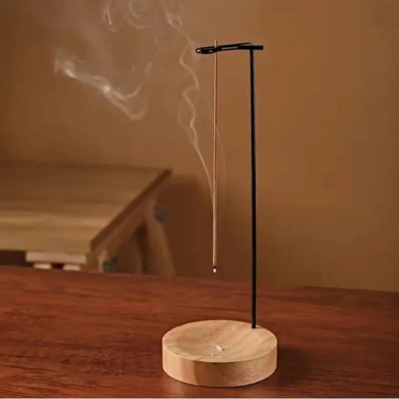 TranquilEssence - Artisan Walnut Incense Stand for Mindful Spaces