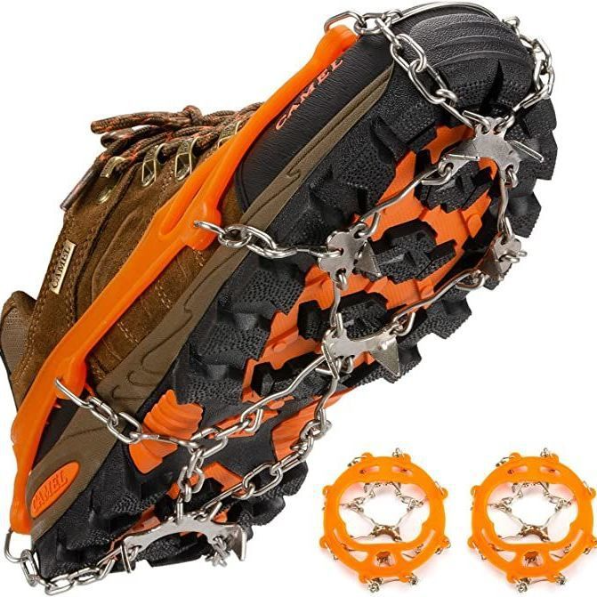 Non-Slip Snow Chains for Ice Skates with Winter Grip Handle