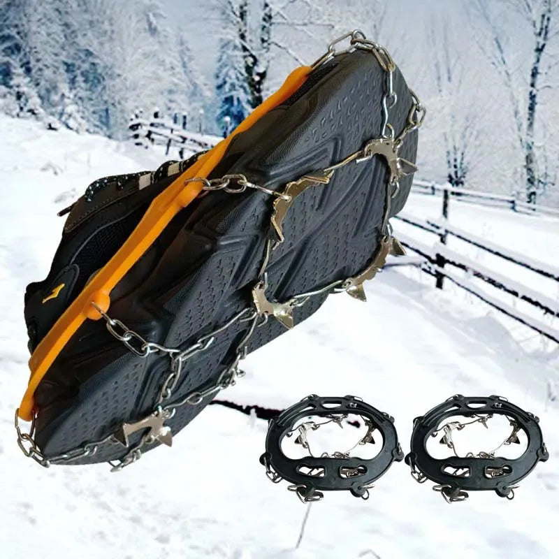 Non-Slip Snow Chains for Ice Skates with Winter Grip Handle