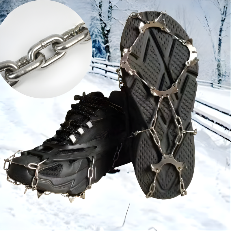 Non-Slip Snow Chains for Ice Skates with Winter Grip Handle