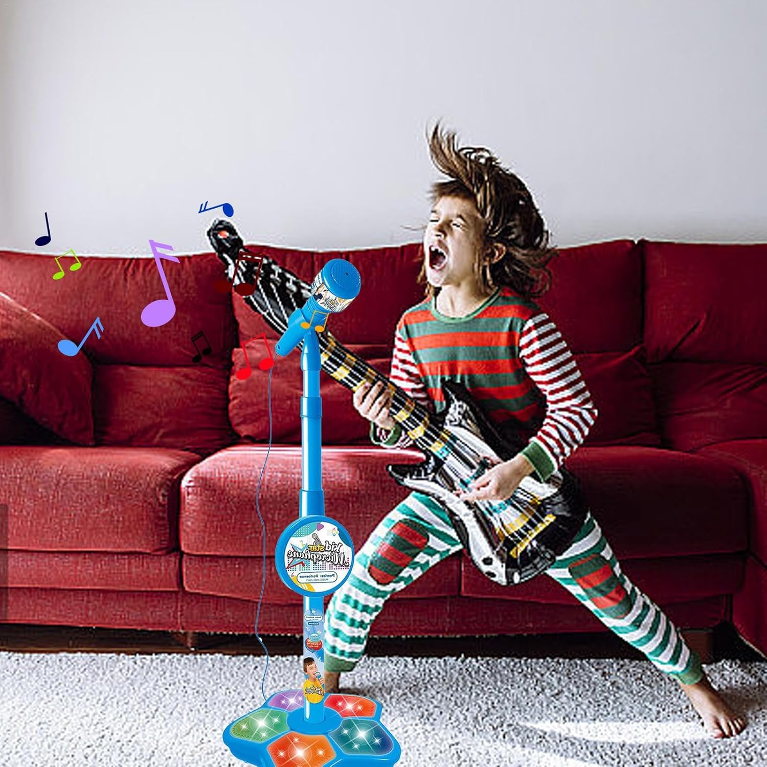 Kids Singing Microphone with Adjustable Height Stand