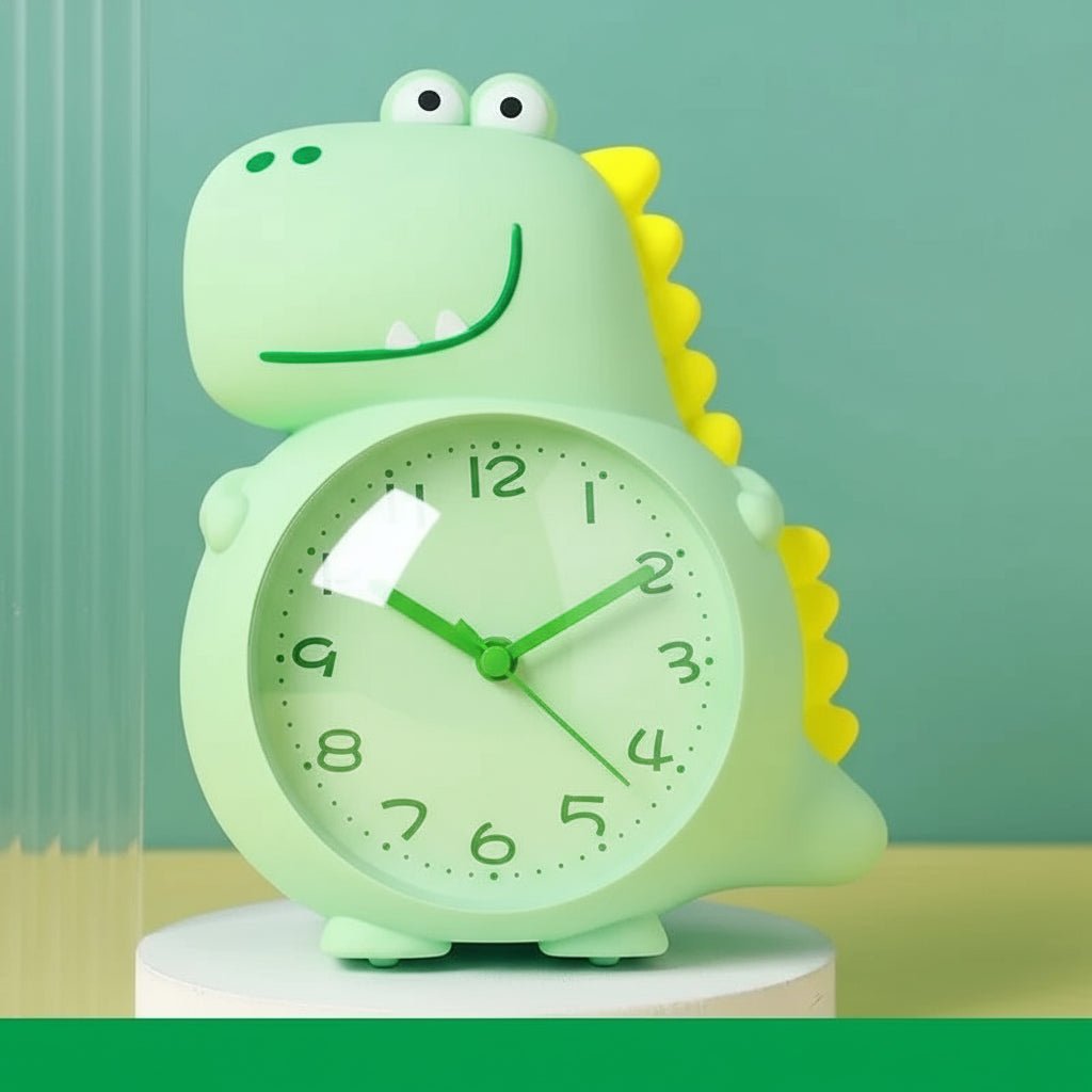 Playful Dino Timekeeper: Silent Alarm Clock for Kids