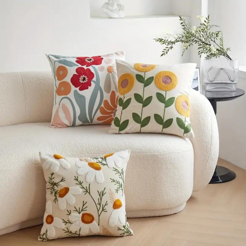 Floral and Botanical Embroidered Pillowcase | Soft and Durable | Easy Care