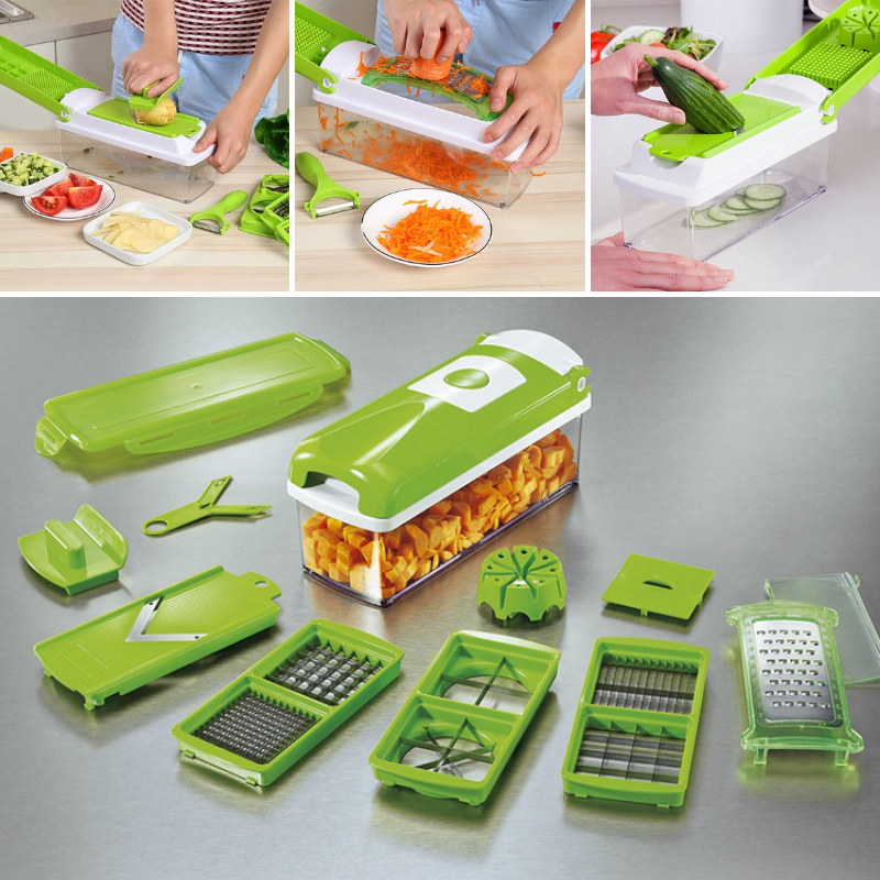 Versatile 12-in-1 Kitchen Vegetable Cutter for Fast Prep