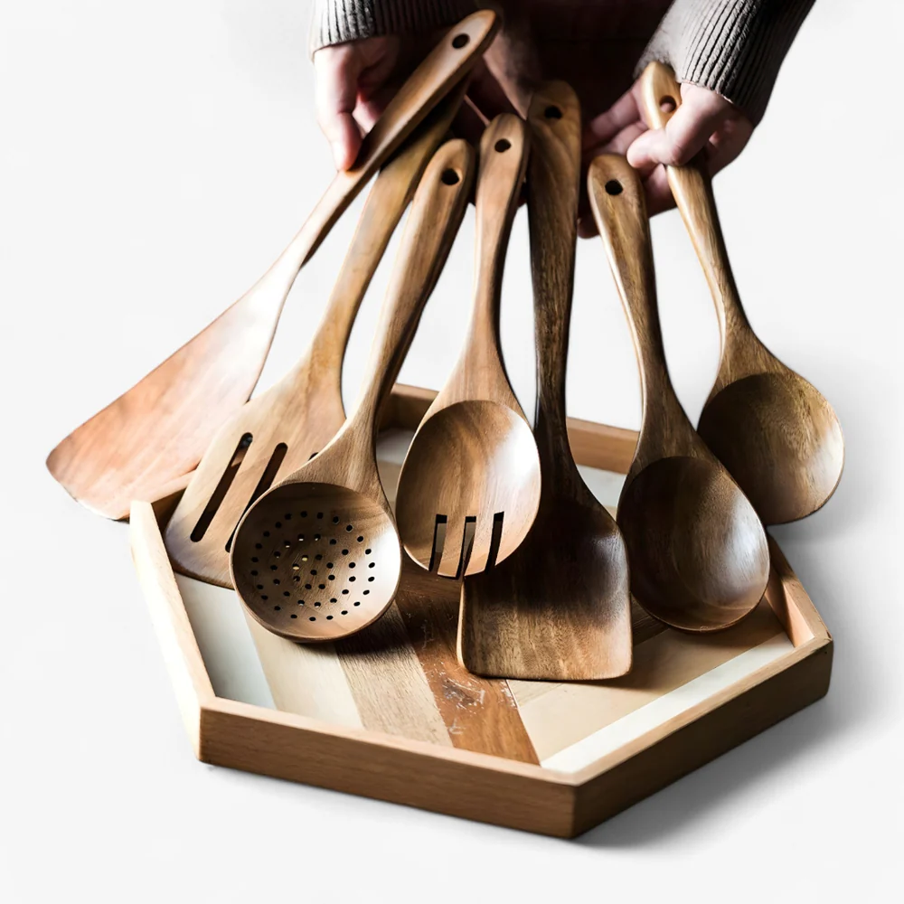 Essential Wooden Cooking Utensil Collection - 5 Pieces
