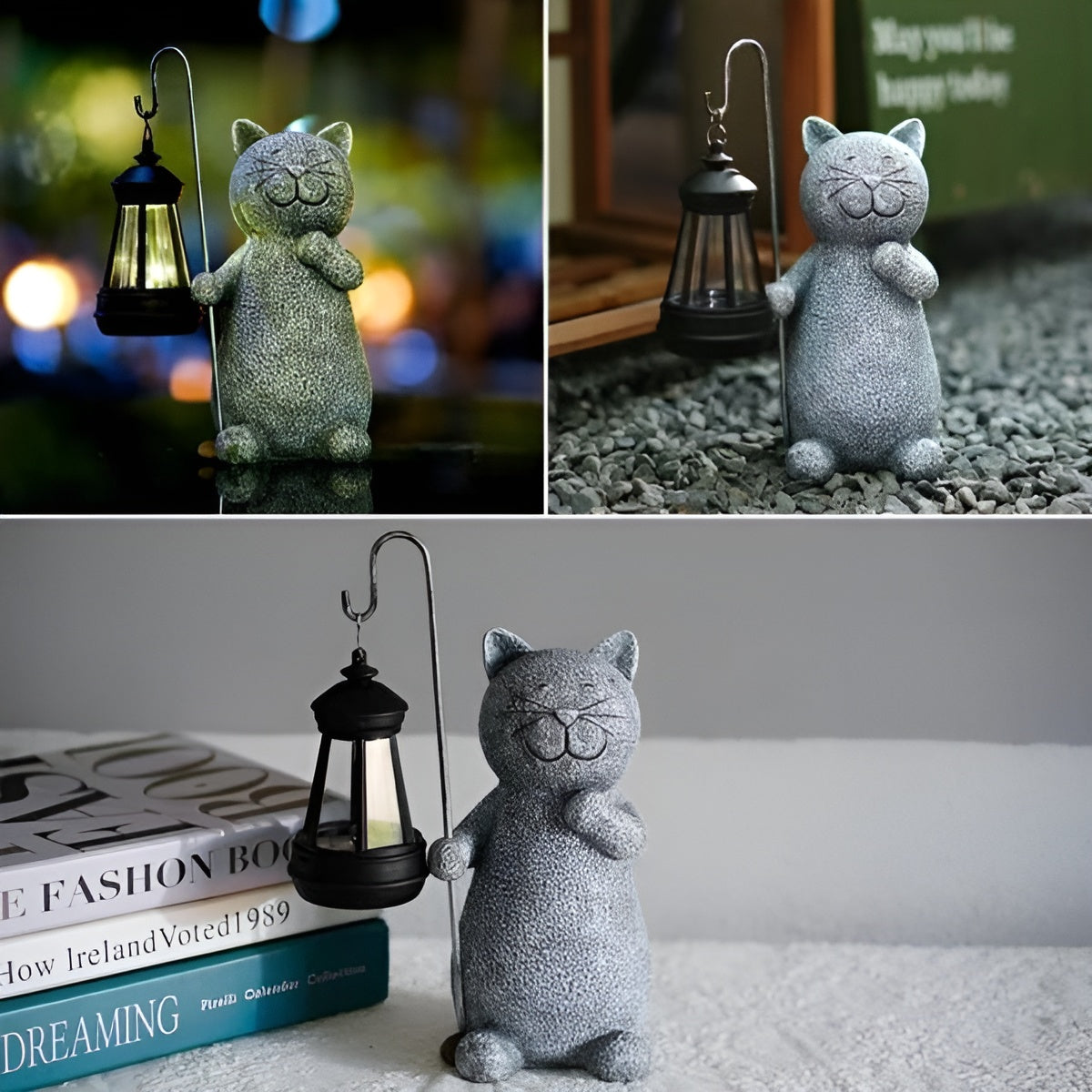 Solar Purrfection - Enchanting Cat Sculpture for Your Garden