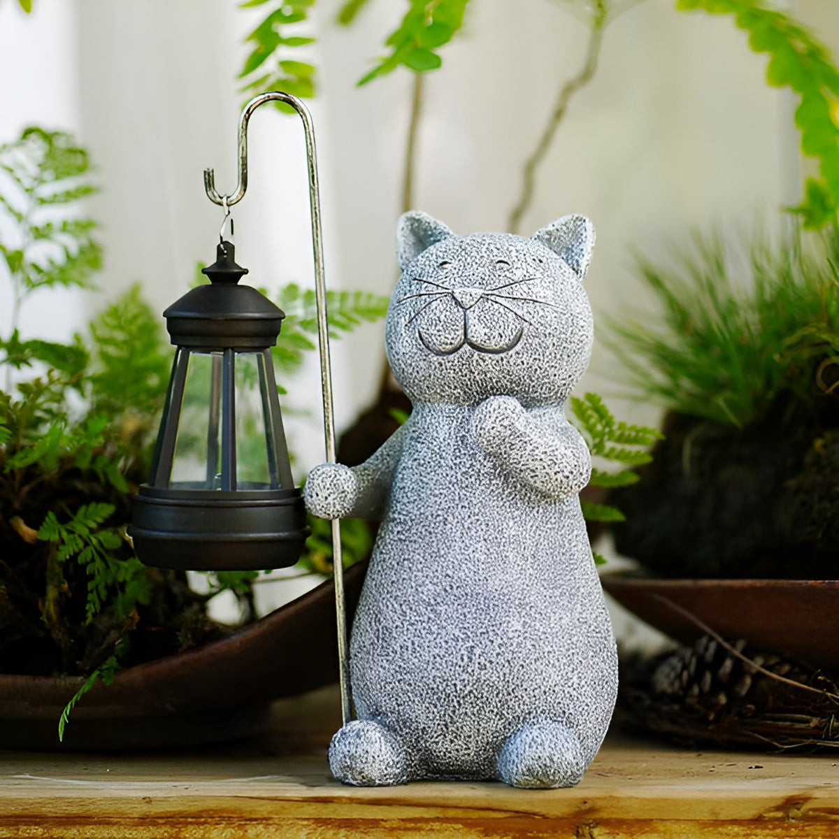Solar Purrfection - Enchanting Cat Sculpture for Your Garden