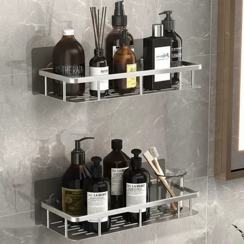 Self-Adhesive Bathroom Shelf | No Drilling & Stainless Steel