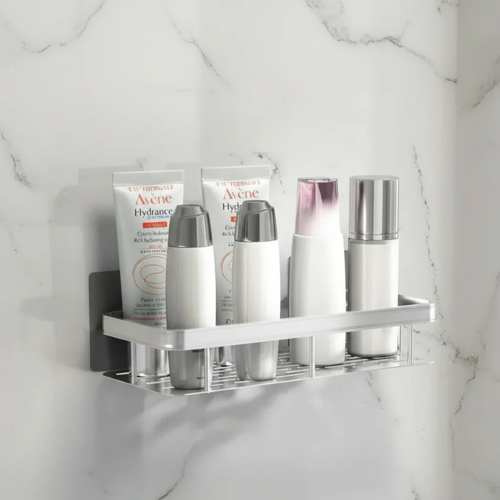 Self-Adhesive Bathroom Shelf | No Drilling & Stainless Steel