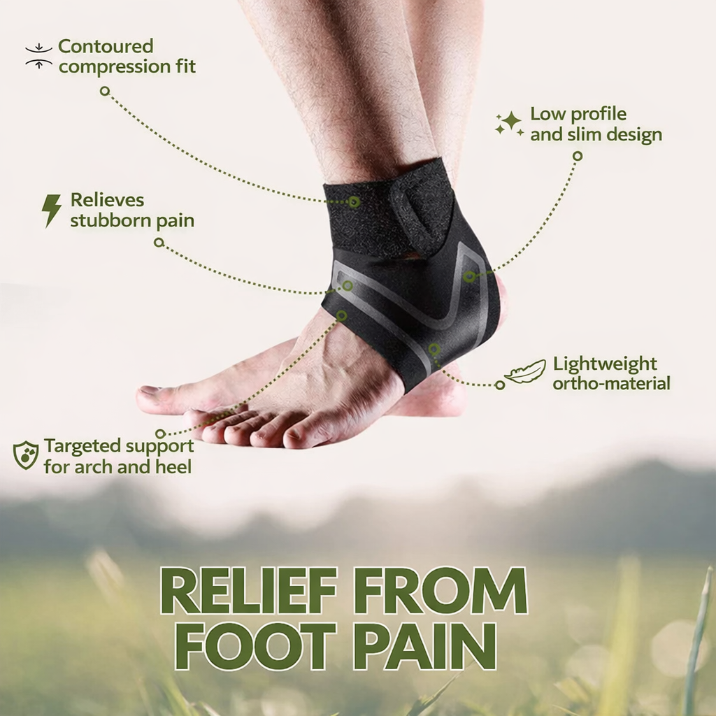 Ankle Support Brace | Compression Foot Wrap | Firm Heel Stability
