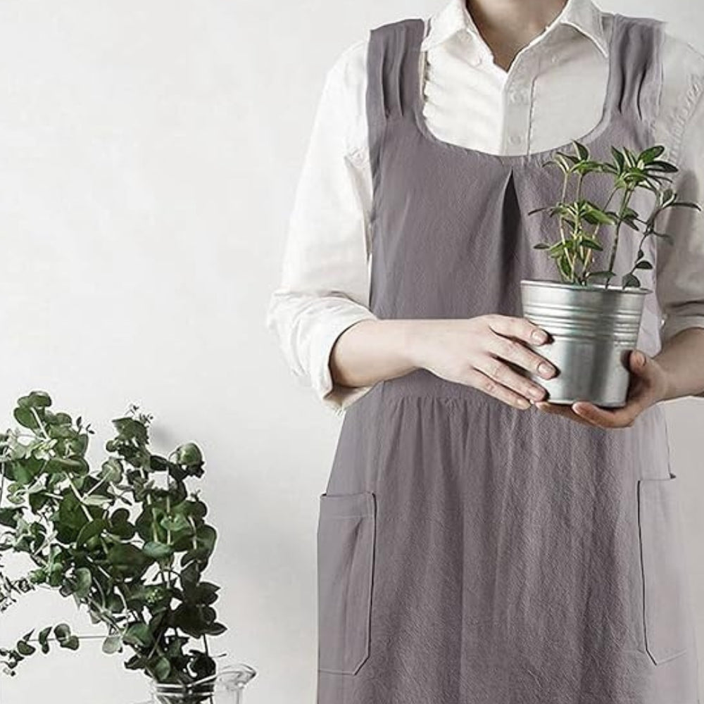 Chic Everyday Apron Dress with Cross-Back Design