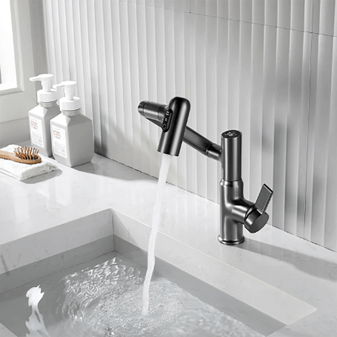 360° Swivel Kitchen Faucet | Adjustable Height | Temperature Display