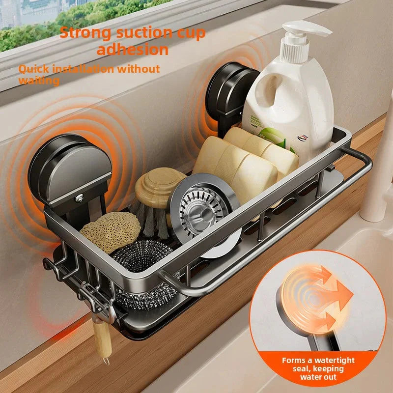 Kitchen Shelf with Strong Suction Mount | Open Drainage System