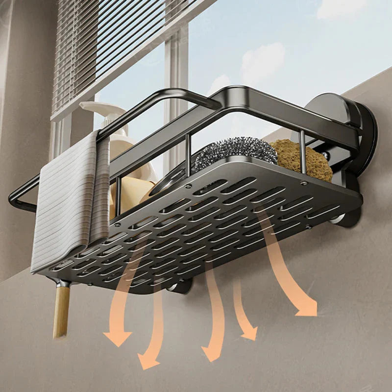Kitchen Shelf with Strong Suction Mount | Open Drainage System