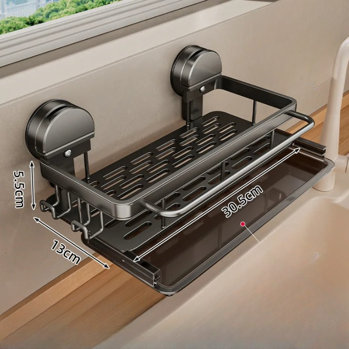 Kitchen Shelf with Strong Suction Mount | Open Drainage System