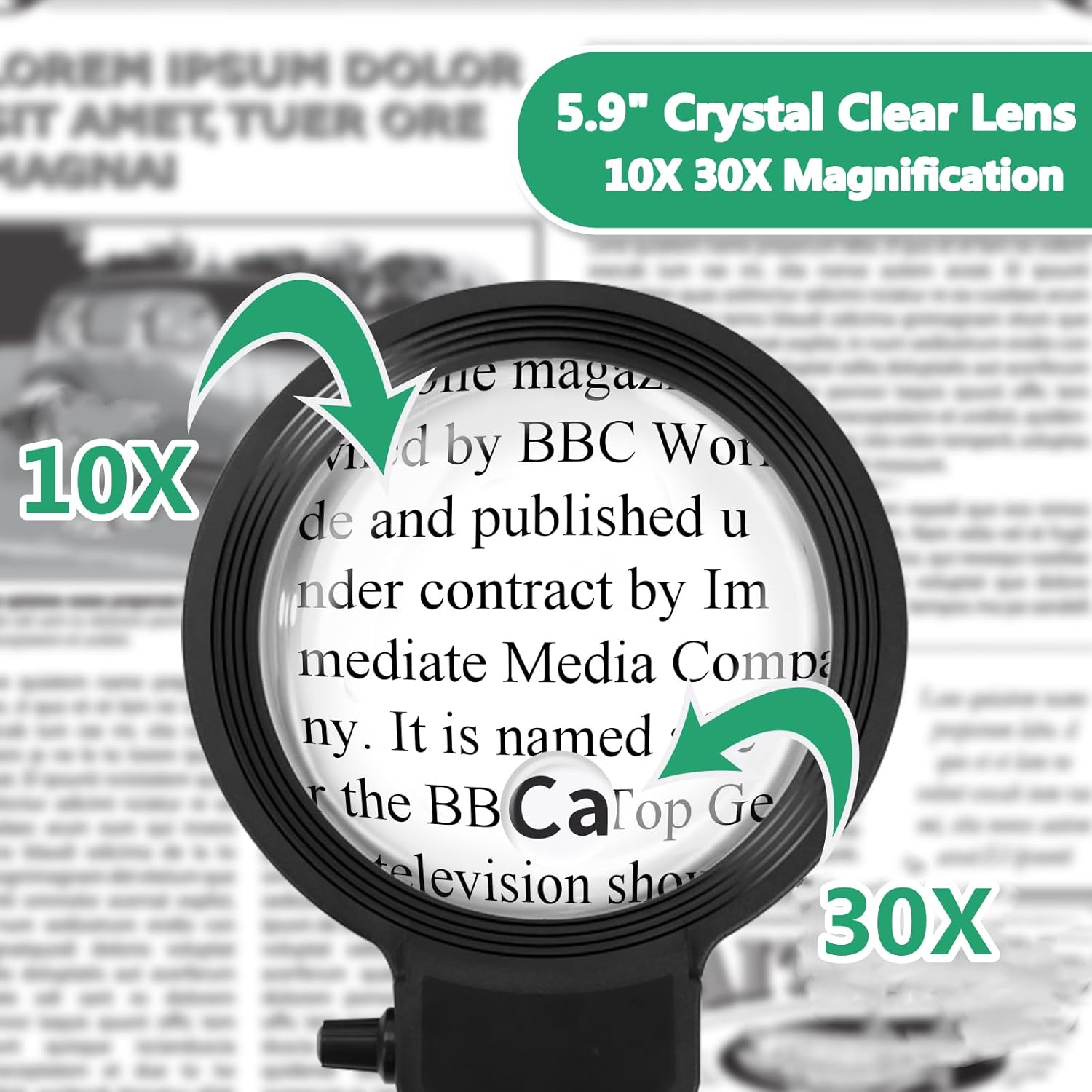 Illuminated Magnifier with Flexible Stand for Precision Tasks