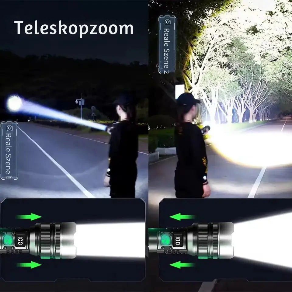 Waterproof LED Flashlight with Zoom Function - Ultra Bright