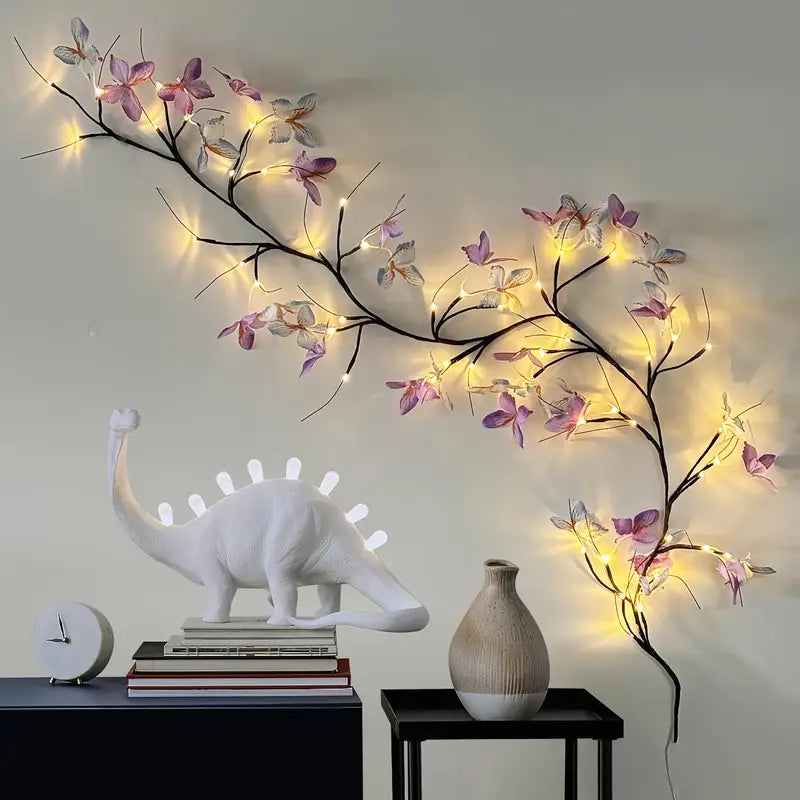 Enchanting LED Tree Light with Butterfly Accents