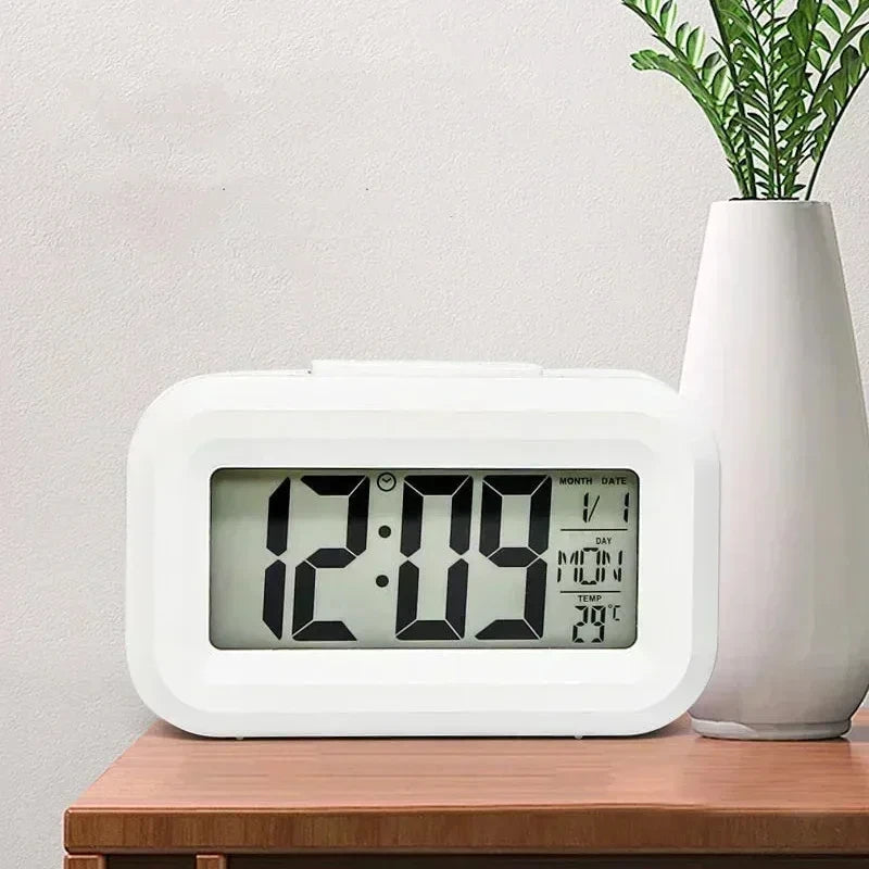 Compact Smart Alarm Clock with LED Display & Temperature Readout