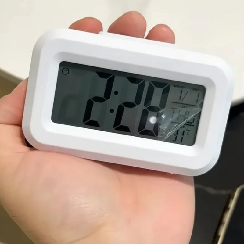 Compact Smart Alarm Clock with LED Display & Temperature Readout