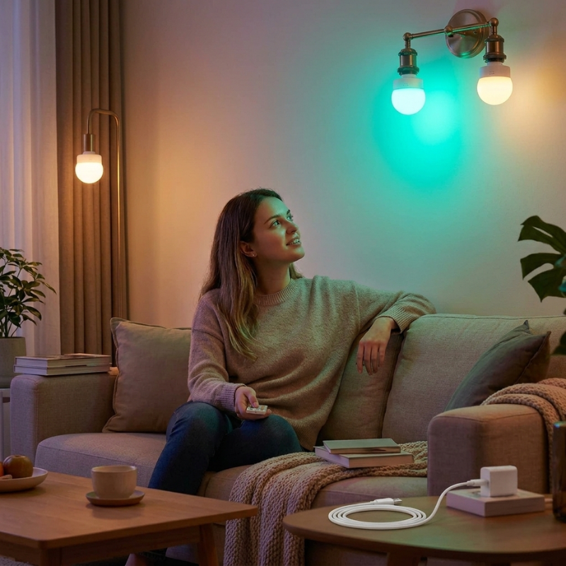 Smart Rechargeable LED Bulb with Remote Control & Color Options