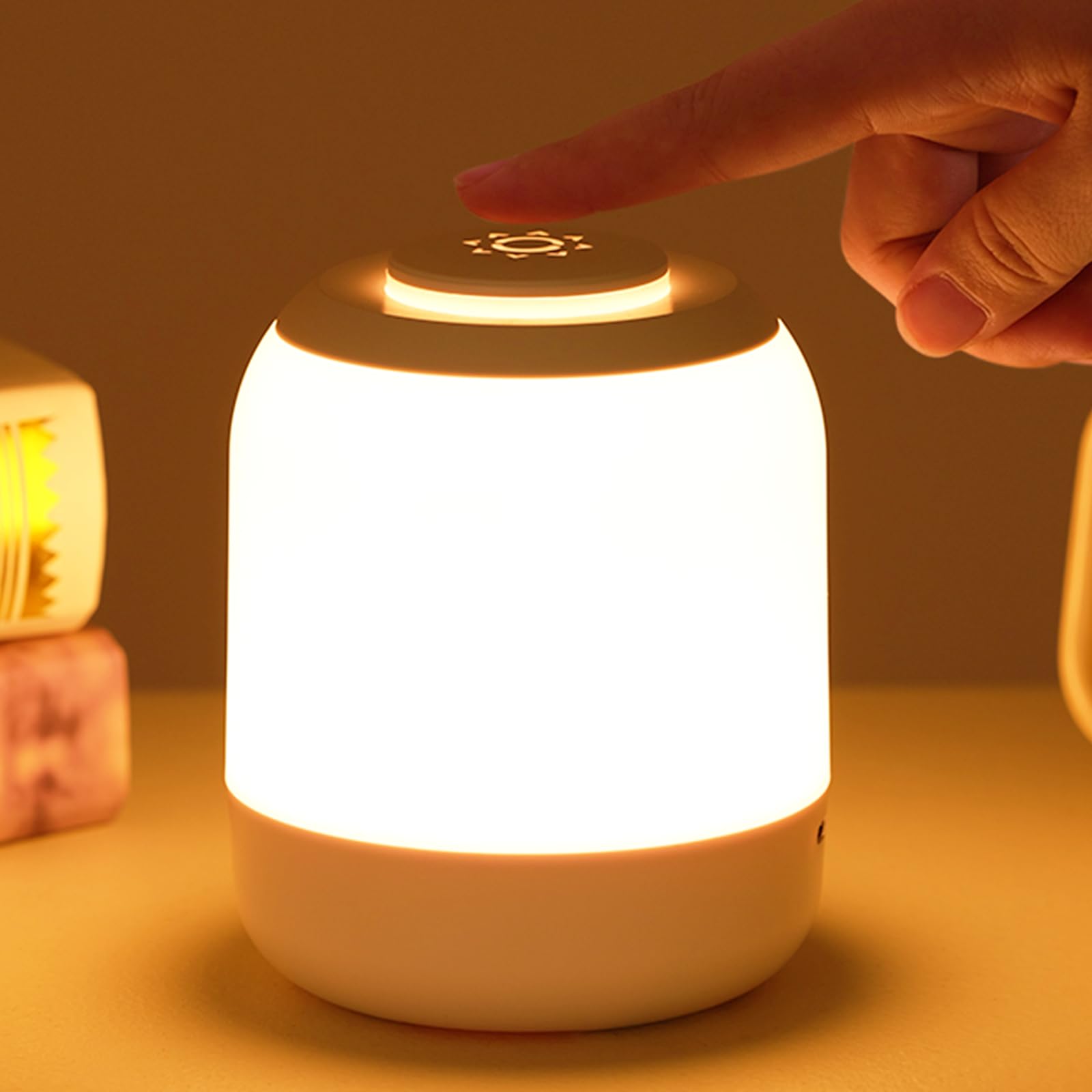 Touch-Controlled LED Table Lamp with Rechargeable Battery