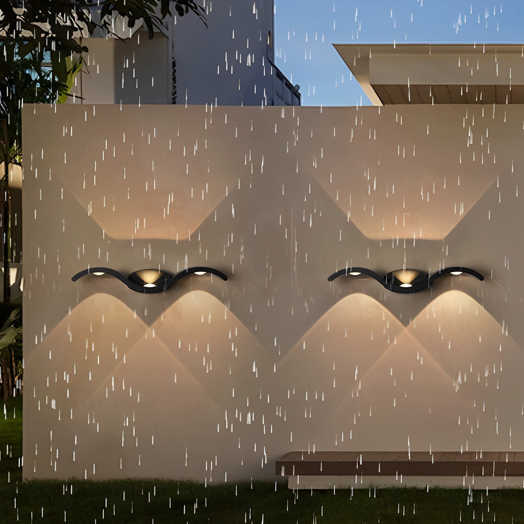 Stylish LED Outdoor Wall Fixture - Seagull Inspired Design