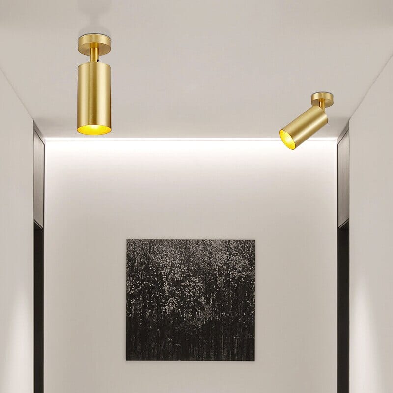 Brass-Finished Adjustable LED Ceiling Spotlight E27