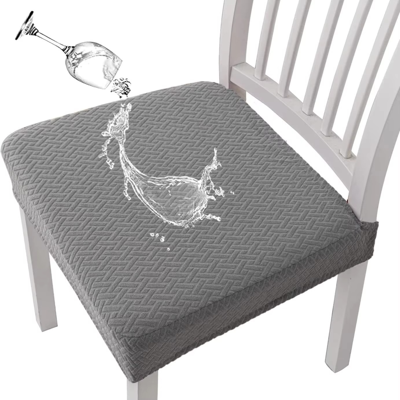 Elegant Waterproof Chair Protectors – Stretchy Jacquard Covers for Dining Spaces