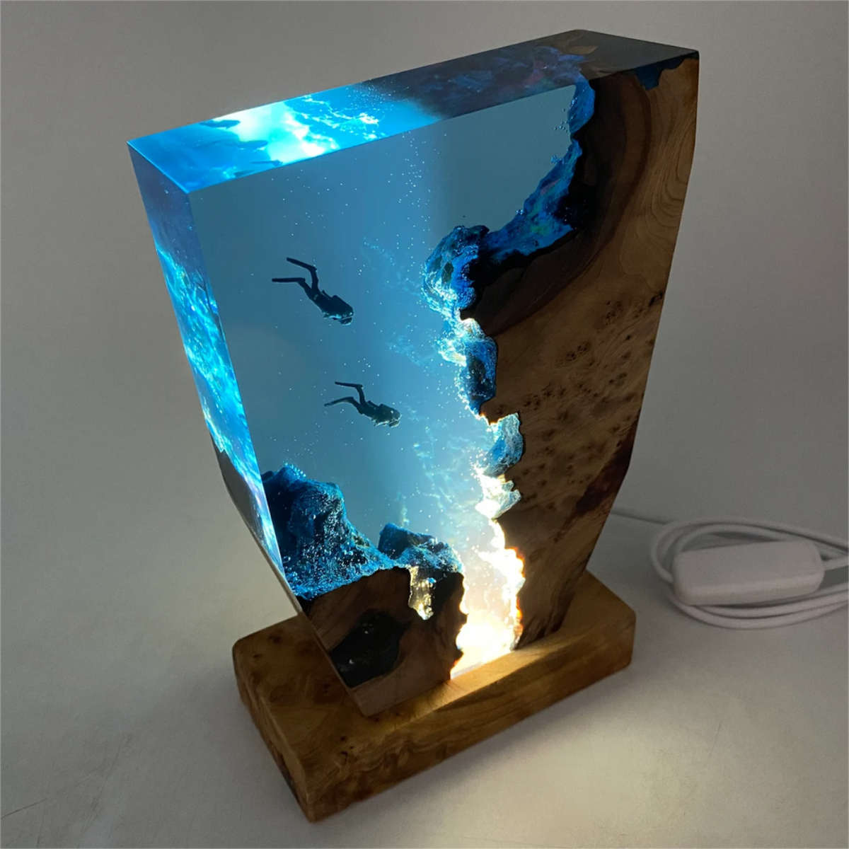 Handcrafted Ocean-Inspired Resin Lamp with Gentle Glow