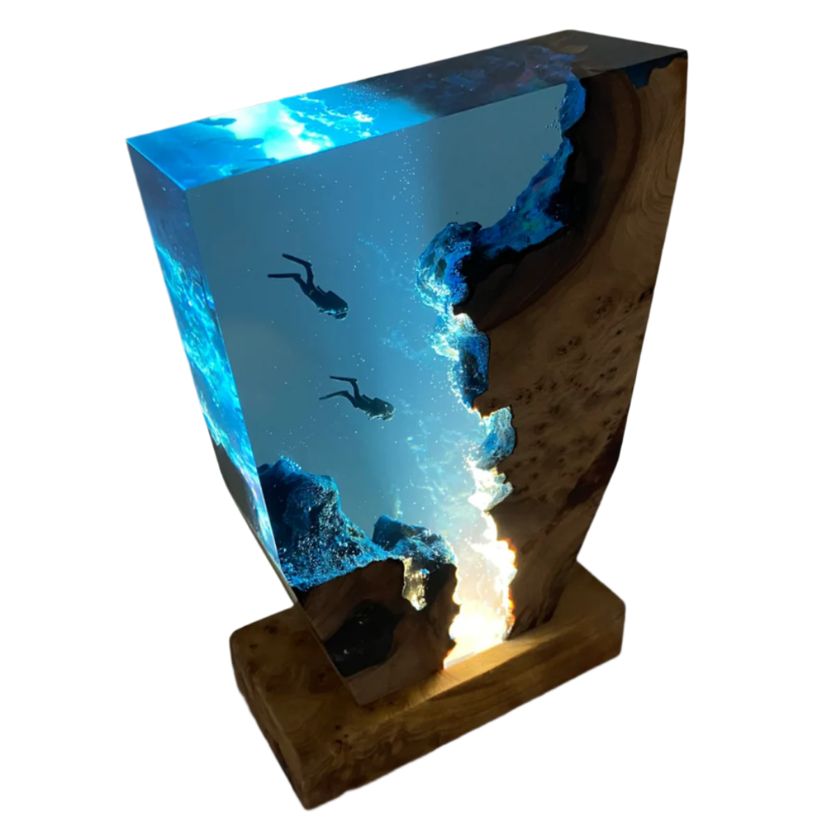 Handcrafted Ocean-Inspired Resin Lamp with Gentle Glow