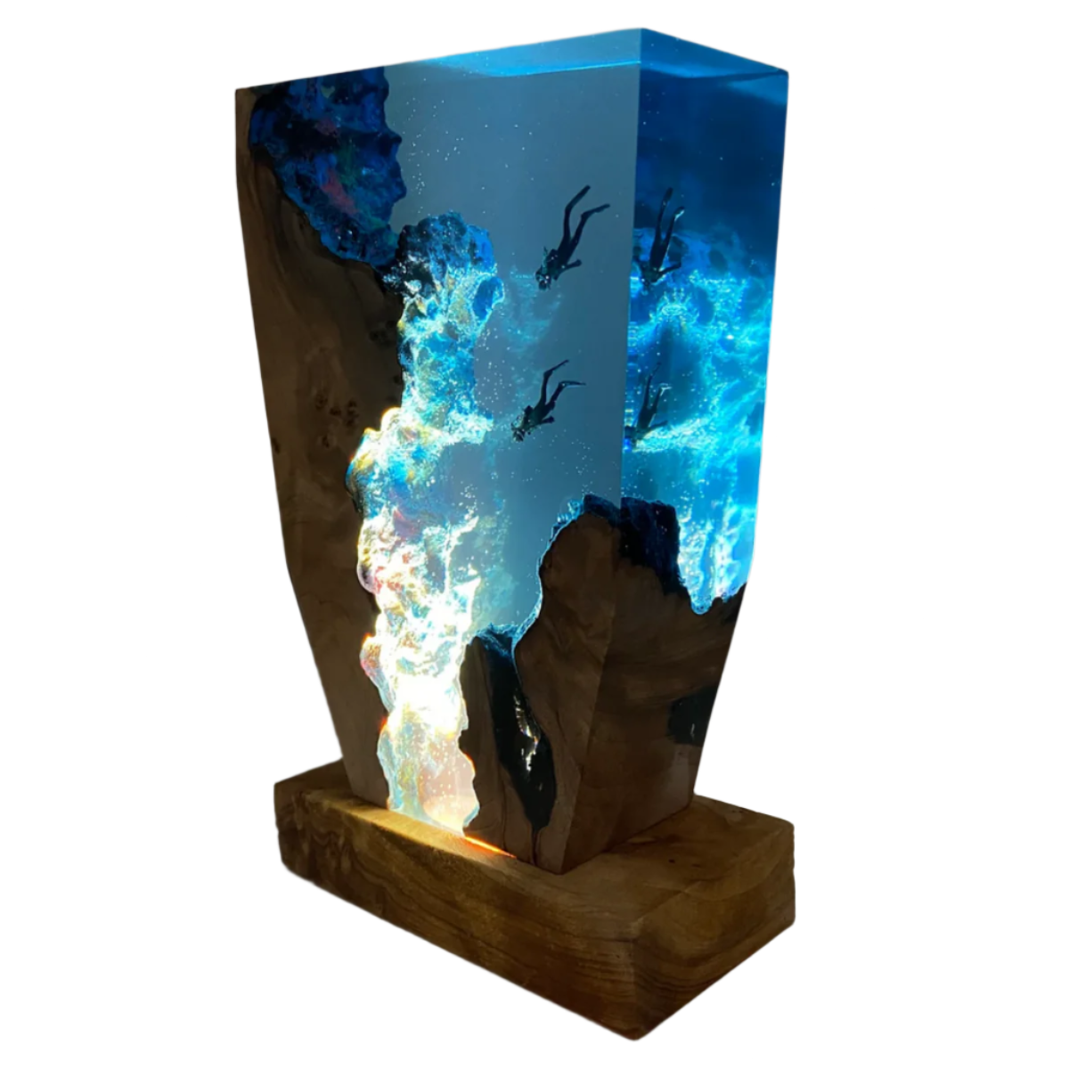 Handcrafted Ocean-Inspired Resin Lamp with Gentle Glow
