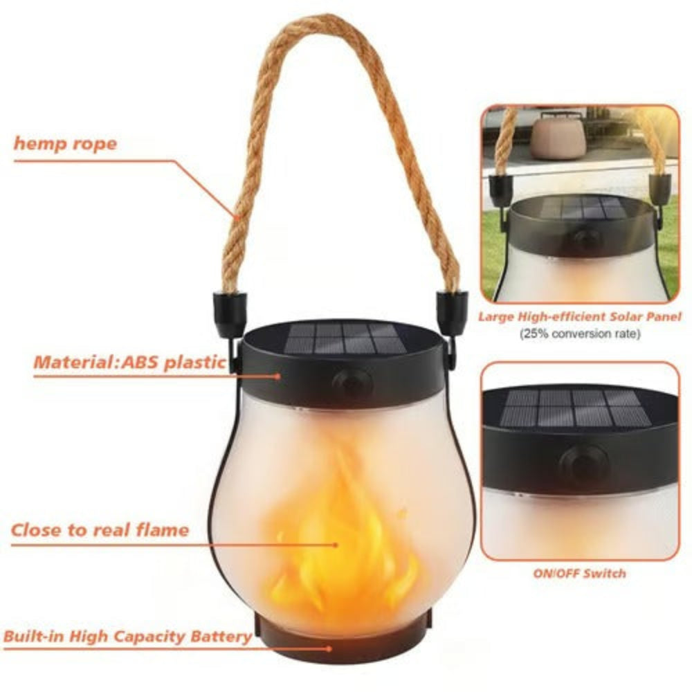 Flickering Effect Solar Lantern with Flame Design
