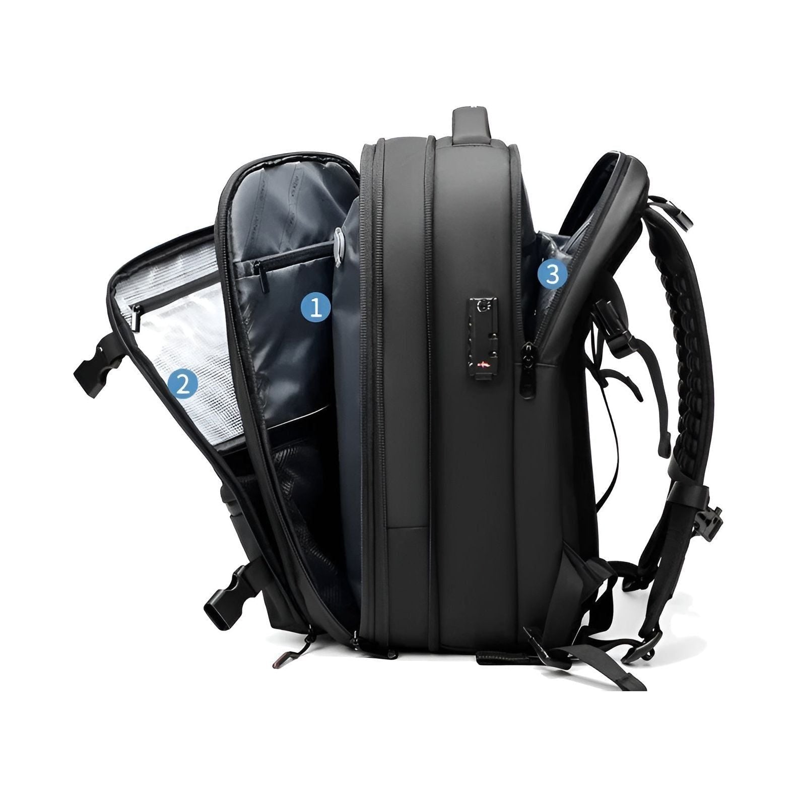 Compact Travel Backpack with Vacuum Compression System